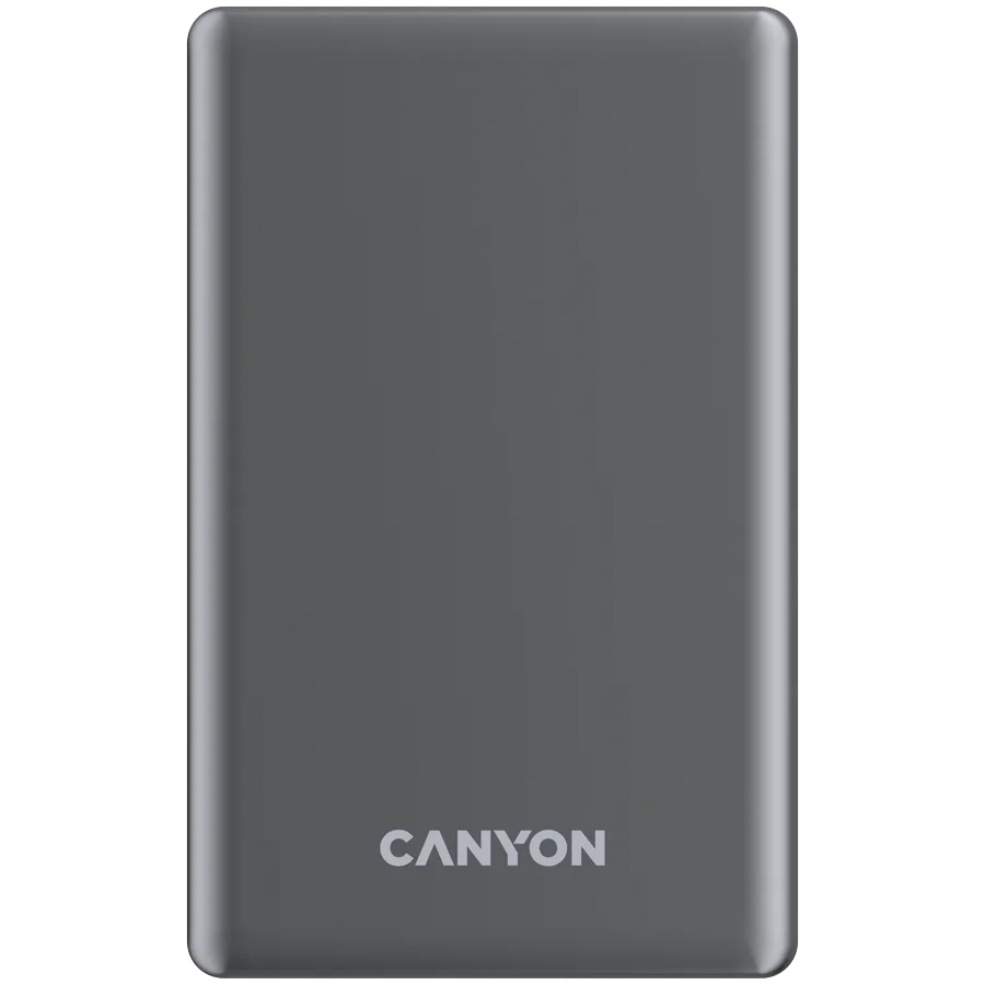Външна батерия CANYON power bank OnPower 510 slim Magnetic 10000 mAh PD20W Dark Grey