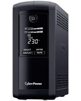 UPS CyberPower UPS с AVR Line-Interactive LCD display700VA/390W 4x Schuko Runtime at 90W ( min ):33 Surge and Spike prot