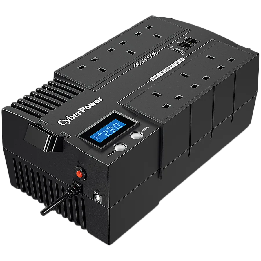 UPS CyberPower UPS AVR 1000VA/600W Line-Interactive LCD display 8x Schuko Runtime at 90W ( min ):42;