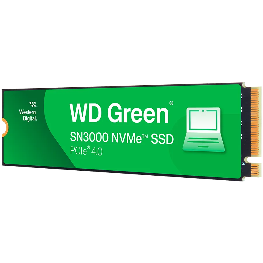 SSD диск SSD WD Green SN3000 1TB M.2 2280 S3-M PCIe Gen4 x4 NVMe Read/Write: 5000/4200 MBps TBW:
