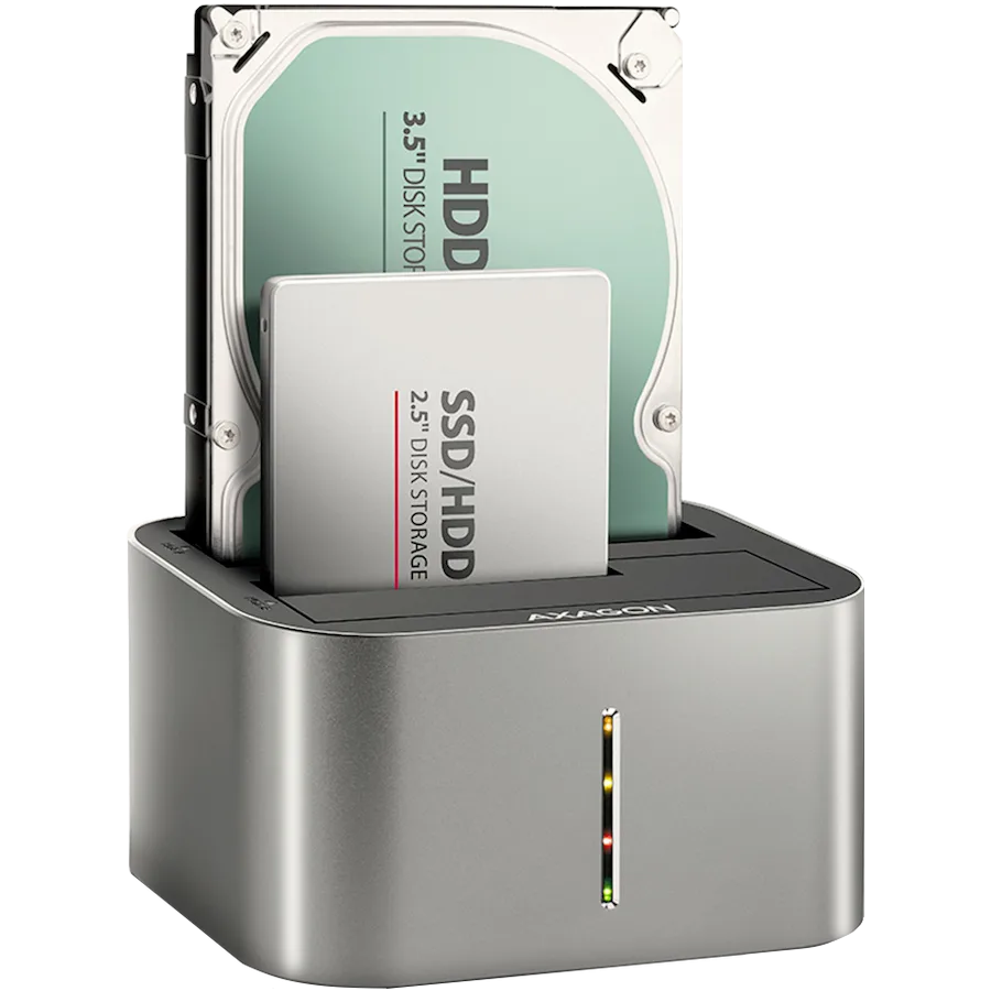 Докинг станция за твърд диск AXAGON ADSA-DC USB3.2 Gen1 - 2x SATA 6G CLONE DUAL HDD Dock Station