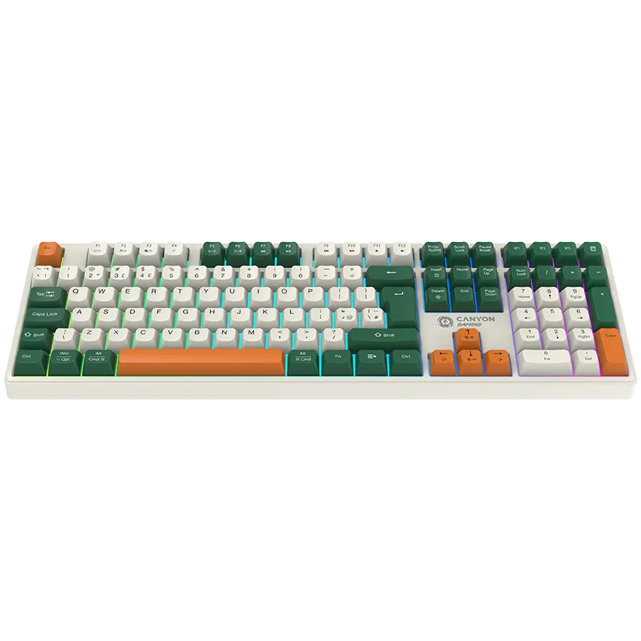 Геймърска клавиатура CANYON keyboard Shadder GKW-11 Mech RGB UK/US Wireless White - Image 2