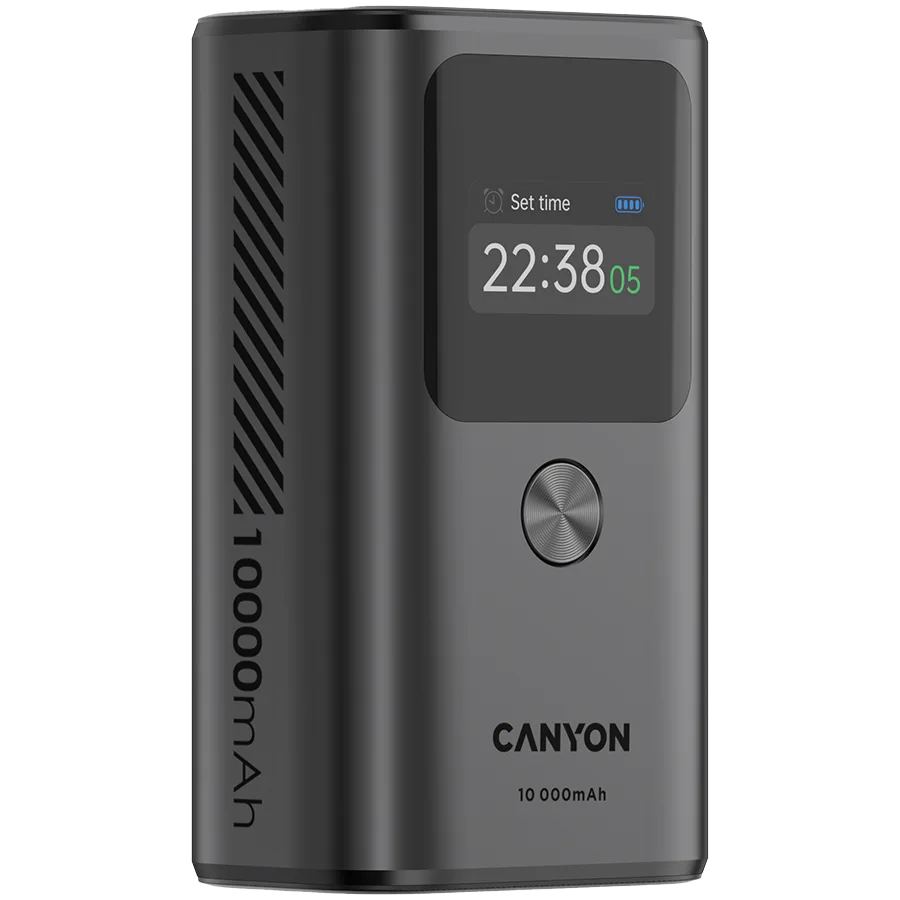 Външна батерия CANYON power bank OnPower 130 TFT 10000 mAh PD30W Dark Grey - Image 24
