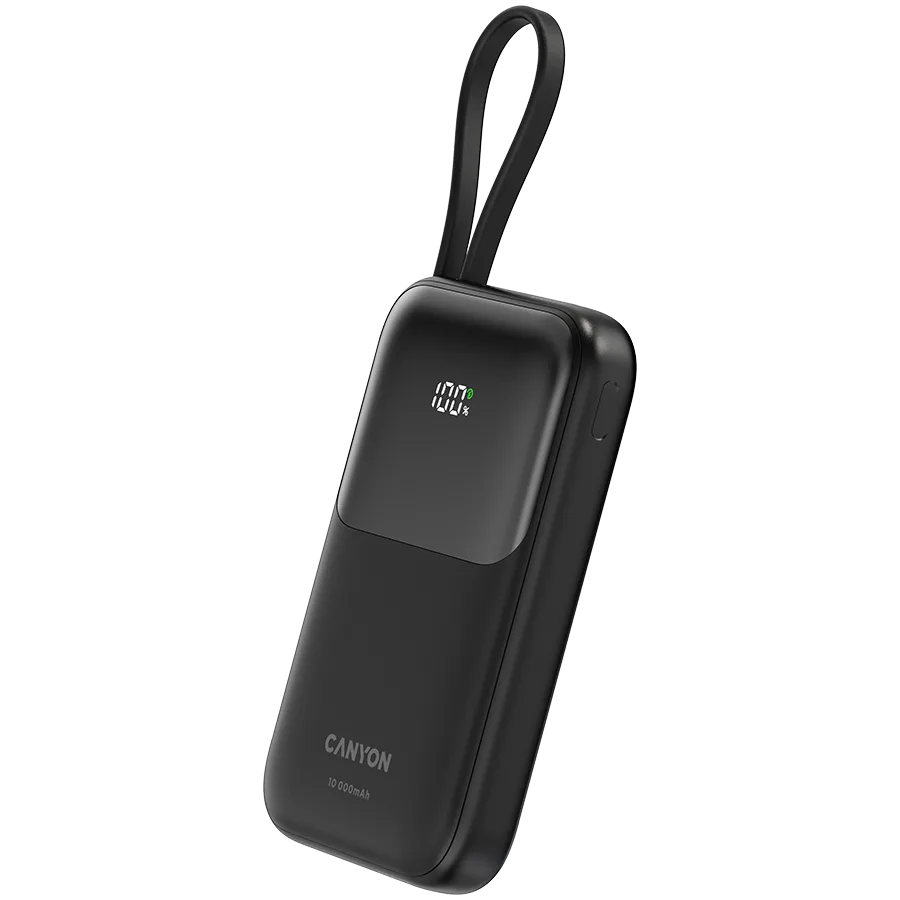 Външна батерия CANYON power bank OnPower 101 built-in cable 10000 mAh PD22.5W Black - Image 10