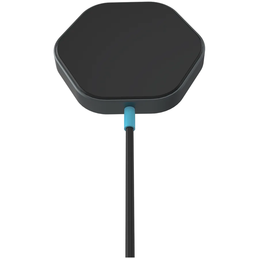 Зарядно за мобилен телефон CANYON wireless charger HEXAGON 110 Dark Grey