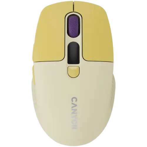 Безжична мишка CANYON mouse MW-26 LCD Silent Dual Mode Wireless Yellow