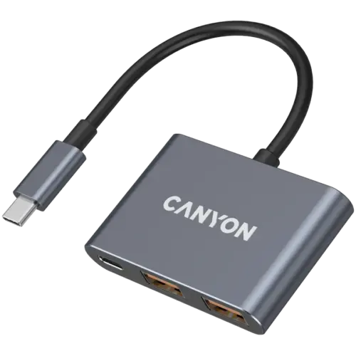 USB хъб CANYON hub DS-3 3in1 USB-C Dark Grey