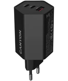 Зарядно за мобилен телефон CANYON charger HEXAGON 65 GaN 65W 2xPD 1xQC EU