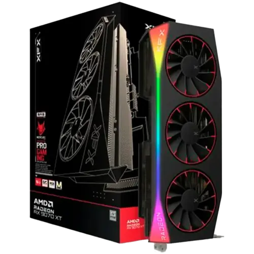 Видео карта XFX Mercury AMD Radeon RX 9070XT OC Magnetic Air Edition with RGB 16GB GDDR6 HDMI 3xDP AMD RDNA