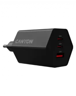 Alternative view of Зарядно за мобилен телефон CANYON charger HEXAGON 65 GaN 65W 2xPD 1xQC EU Black
