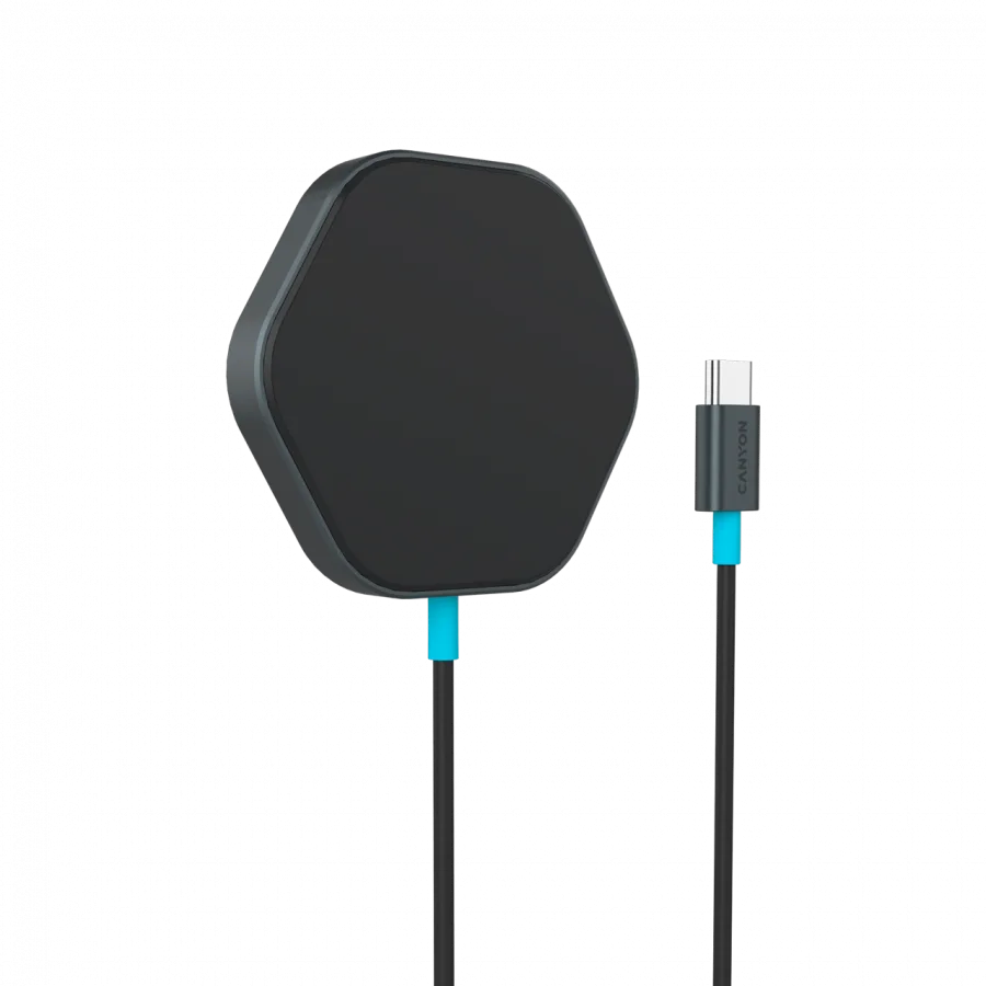 Зарядно за мобилен телефон CANYON wireless charger HEXAGON 110 Dark Grey Blue - Image 20