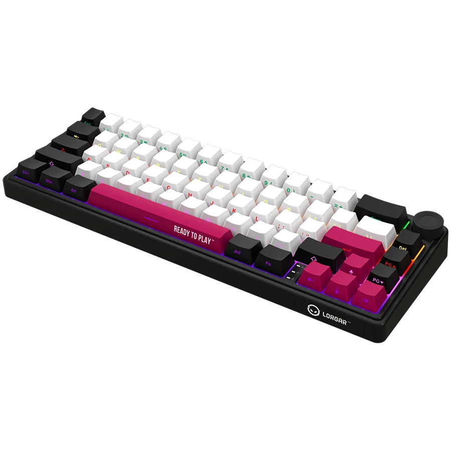 Геймърска клавиатура LORGAR KBP70MW, Wireless 65% Mechanical Gaming Keyboard Pro, Black/red, EN layout - Image 50