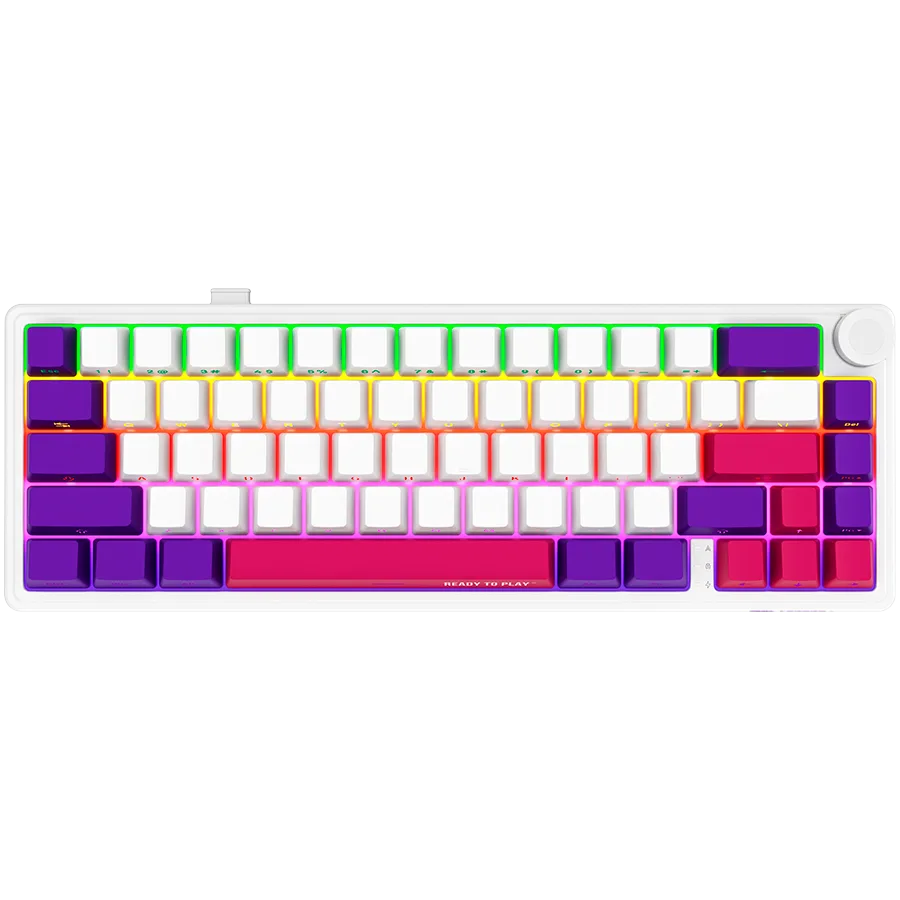 Геймърска клавиатура LORGAR KBP70MW Wireless 65% Mechanical Gaming Keyboard Pro White EN