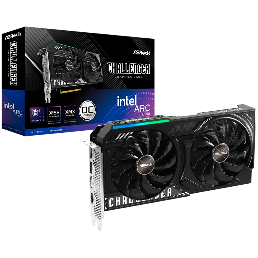 Видео карта ASROCK Intel Arc B580 Challenger OC 12GB GDDR6 192-bit HDMI 3x DP