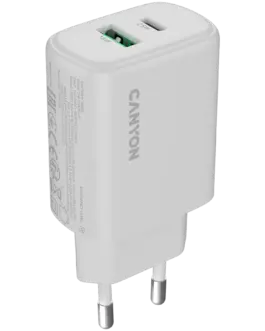 Зарядно за мобилен телефон CANYON charger OnCharge 250 25W 1xPD 1xQC EU