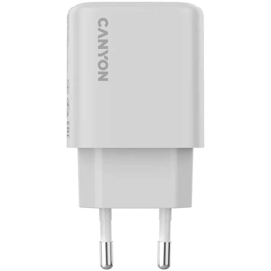 Зарядно за мобилен телефон CANYON charger OnCharge 200 20W 1xPD EU White - Image 34