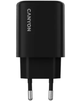 Alternative view of Зарядно за мобилен телефон CANYON charger OnCharge 250 25W 1xPD 1xQC EU Black
