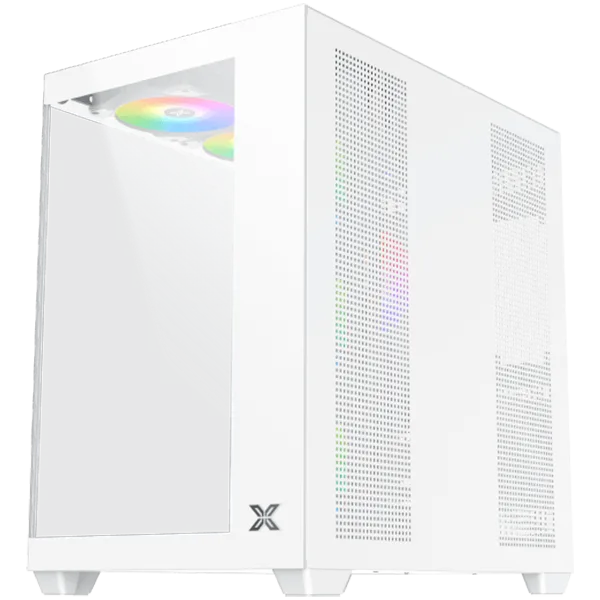 Кутия за компютър Aqua V Air Arctic (White ATX U3x2+Type C 2PCS TG 6PCS Z22A Arctic Reverse & 1PC Z22A Arctic & ARGB Rem