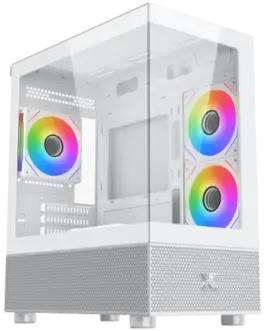 Кутия за компютър Alphard M Arctic (WH MATX U3x1 & U2x2 2PCS TG 3PCS G20A Arctic Reverse & 1PC G20A Arctic ARGB