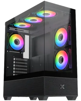 Кутия за компютър Alphard (BK EATX U3x1 & U2x2 Front & Left Seamless TG 5PCS G20A Reverse & 1PC G20A ARGB Remote Control