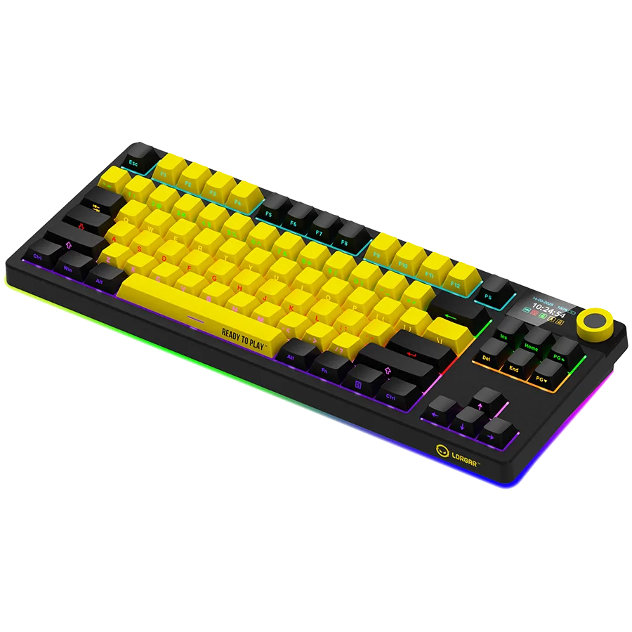 Геймърска клавиатура LORGAR KBP70TKLW, Wireless TKL Mechanical Gaming Keyboard Pro, Black/yellow, EN layout - Image 26