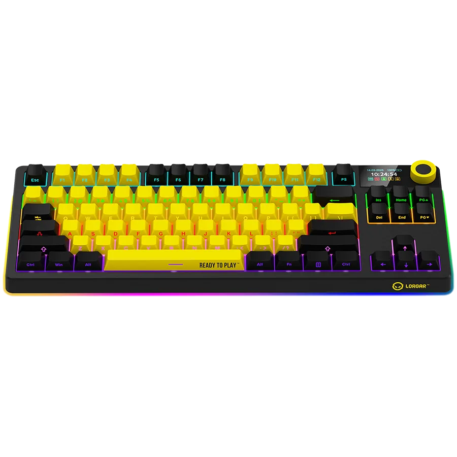 Геймърска клавиатура LORGAR KBP70TKLW, Wireless TKL Mechanical Gaming Keyboard Pro, Black/yellow, EN layout - Image 31