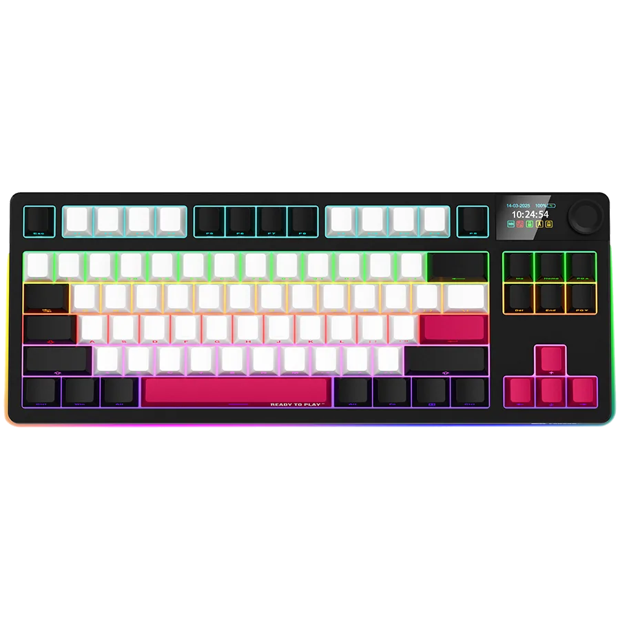 Геймърска клавиатура LORGAR KBP70TKLW Wireless TKL Mechanical Gaming Keyboard Pro Black/red EN