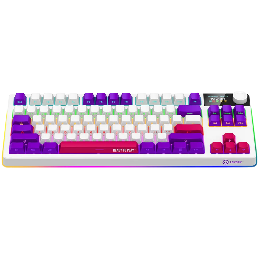 Геймърска клавиатура LORGAR KBP70TKLW, Wireless TKL Mechanical Gaming Keyboard Pro, White, EN layout - Image 59