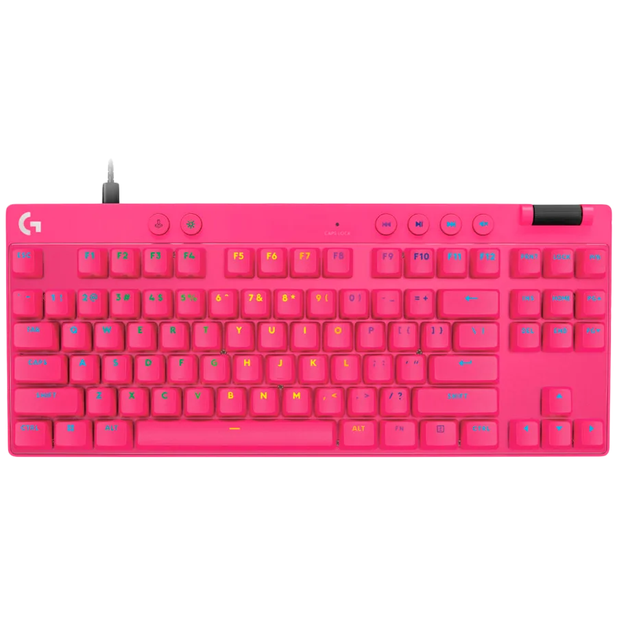 Геймърска клавиатура LOGITECH G PRO X TKL RAPID Gaming Keyboard - MAGENTA - US INTL - USB - EMEA28i-935 -