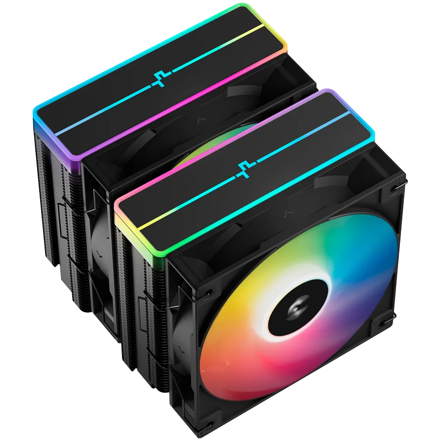 Охладител за процесор Охладител DeepCool AG620 BK ARGB V2, CPU Air Cooler, 2x120mm ARGB PWM Fan, Core Touch Technology 2.0, 6 Heatpipes, LGA1851/1700/1200/115x, AMD AM5/AM4, 129x136x161 mm(LxWxH), 2Y, R-AG620-BKAMMN-GJD - Image 78