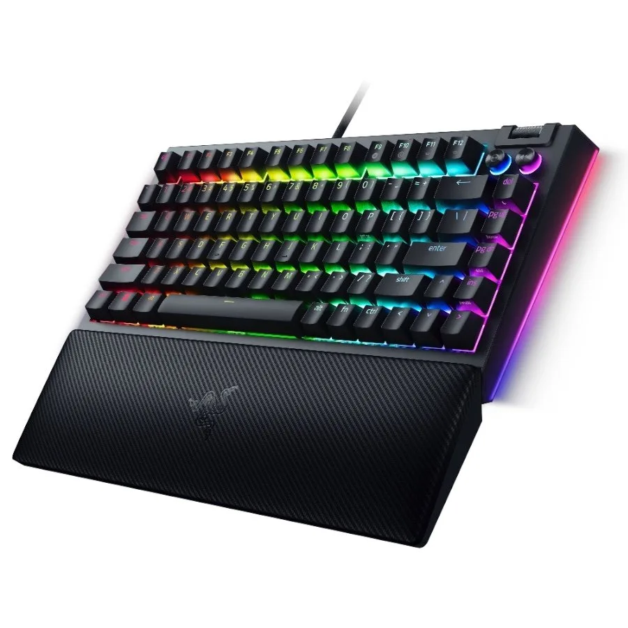 Геймърска клавиатура Razer BlackWidow V4 75%, Gaming Keyboard, US Layout, Razer Chroma RGB, Hot-swappable Design, Detachable Type C Cable, PCB & Case sound dampening foam, Up to 8,000 Hz polling rate, Doubleshot ABS Keycaps, Magnetic Plush Leatherett - Image 52