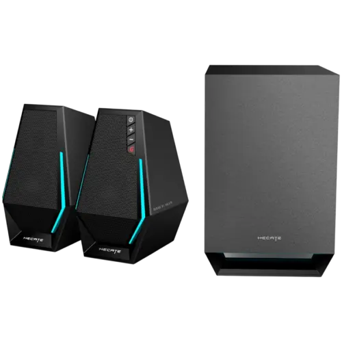 Alternative view of Тонколона Edifier G1500 MAX 2.1 Audio System, BT V5.3, USB, AUX, 2.5-inch Drivers, 4-inch Subwoofer, RGB Lighting, 30W (RMS), Black