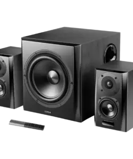 Alternative view of Тонколона Edifier S351DB 2.1 Audio System, BT V5.1, Optical, Coaxial, RCA, 8-inch Subwoofer, 3.5-inch Drivers, 0.75-inch Tweeters, 150W (RMS), Control Knobs and Remote Control, Black