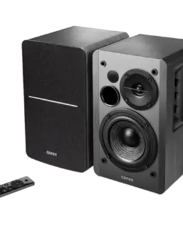 Alternative view of Тонколона Edifier R1280DBs 2.0 Bookshelf Speakers, BT V5.1, Optical, Coaxial, RCA, 0.5-inch Tweeters, 4-inch Drivers, Sub-Out, 42W (RMS), Control Knobs and Remote Control, Black