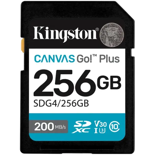 Карта памет KINGSTON 256GB SDXC Canvas Go Plus Gen4 200MB/s C10 UHS-I U3 V30
