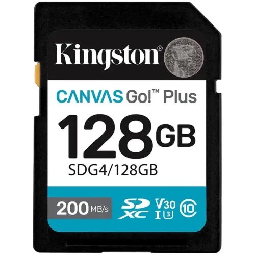 Карта памет KINGSTON 128GB SDXC Canvas Go Plus Gen4 200MB/s C10 UHS-I U3 V30