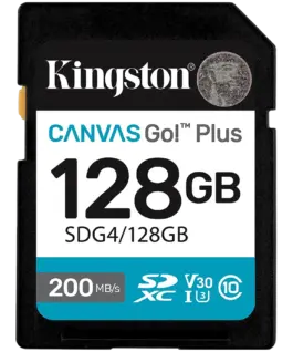 Карта памет KINGSTON 128GB SDXC Canvas Go Plus Gen4 200MB/s C10 UHS-I U3 V30
