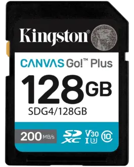 Карта памет KINGSTON 128GB SDXC Canvas Go Plus Gen4 200MB/s C10 UHS-I U3 V30