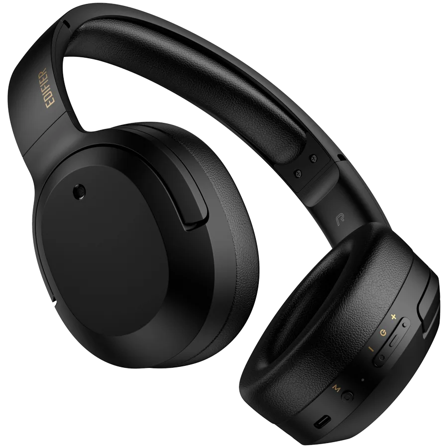 Bluetooth слушалки Edifier W820NB Plus Wireless Over-Ear Headphones, 40mm Dynamic Titanium-Coated Drivers, BT V5.2, ANC, Hi-Res Audio Certification, Up To 49H Battery, USB-C, Black - Image 8