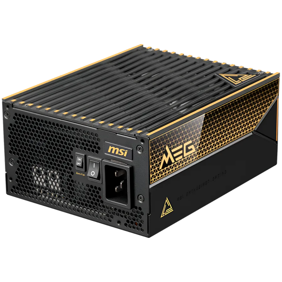 Захранване за компютър MSI MEG Ai1600T PCIE5 Power Supply 1600W, 80 PLUS Titanium, Dual PCIe 5.1 Cables, ATX 3.1, Software Sync, Mystic Light, 135mm Fan, Fan Stop, OCP/OTP/OPP/SCP/OVP/UVP/SIP/NLO, Interleaved PFC, Braided Cables, Dimensions: 190mmx15 - Image 50