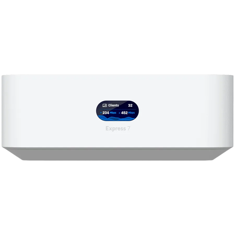 Рутер Ubiquiti UniFi Express 7 UX7 Mesh-scalable, super-compact 10G Cloud Gateway with integrated WiFi 7, 10 GbE RJ45 WAN port, 2.5 GbE RJ45 LAN port to extend network, up to 30+ UniFi devices and 300+ clients - Image 22