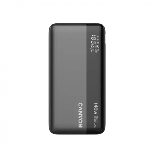 Външна батерия CANYON Power Bank PB-240 25000mAh PD140W display power bankSize160.0x82x27 mm Weight 508+-10g Dark