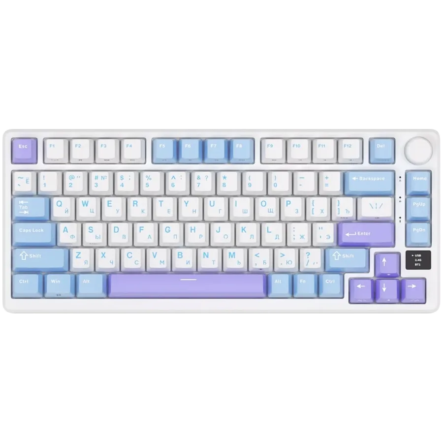 Геймърска клавиатура ROYAL KLUDGE RK-M75 Taro Milk Gaming Keyboard K Silver