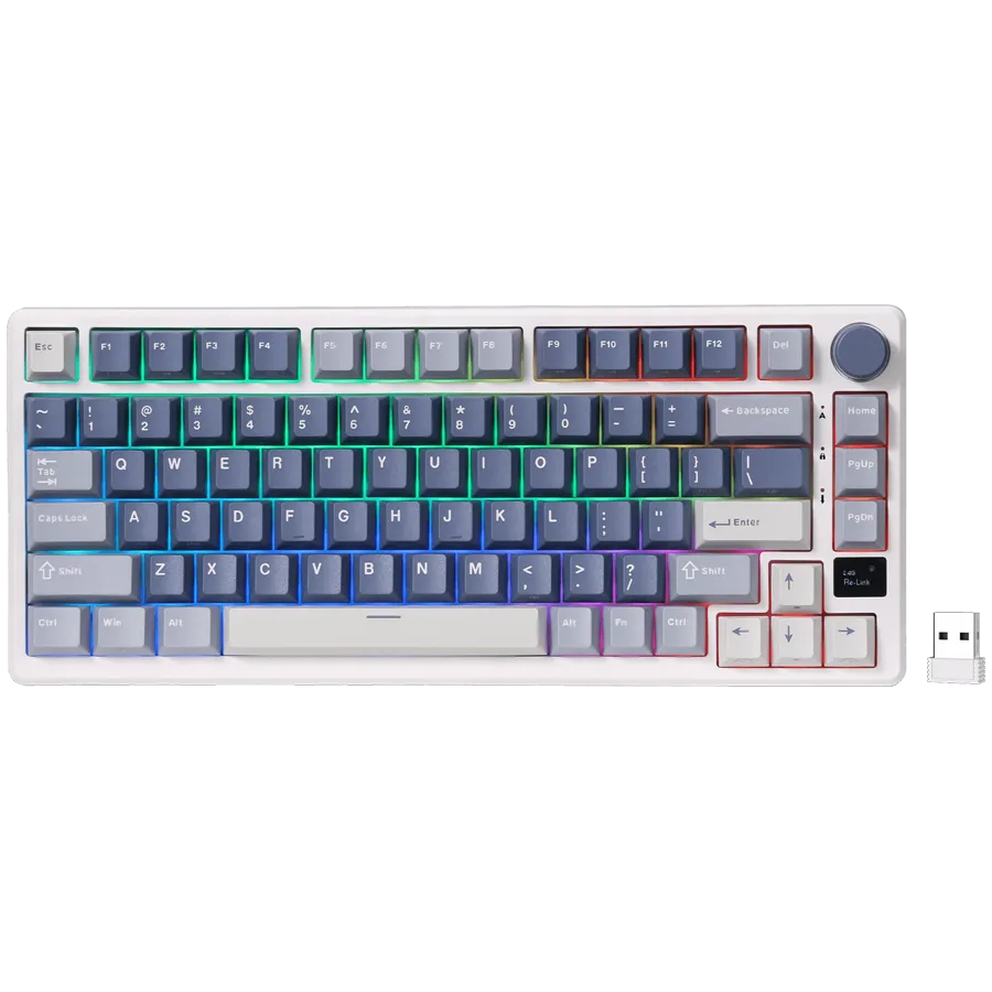 Геймърска клавиатура ROYAL KLUDGE RK-M75 Ocean Blue Gaming Keyboard K Sliver