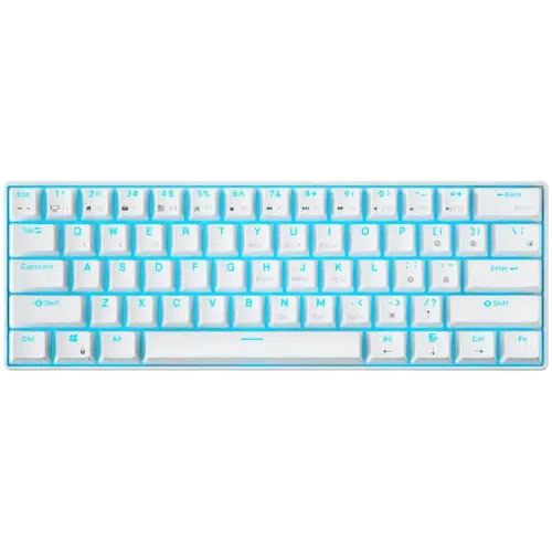 Геймърска клавиатура ROYAL KLUDGE RK61 White Gaming Keyboard Red switch
