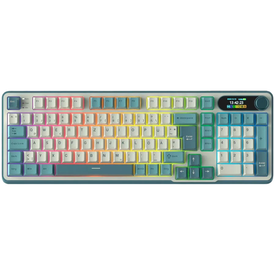 Геймърска клавиатура ROYAL KLUDGE RK-S98 Light Cloud Gaming Keyboard Chartreuse