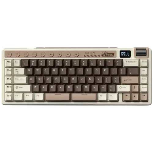 Геймърска клавиатура ROYAL KLUDGE RK M70 Mocha Grey Gaming Keyboard Cream switch