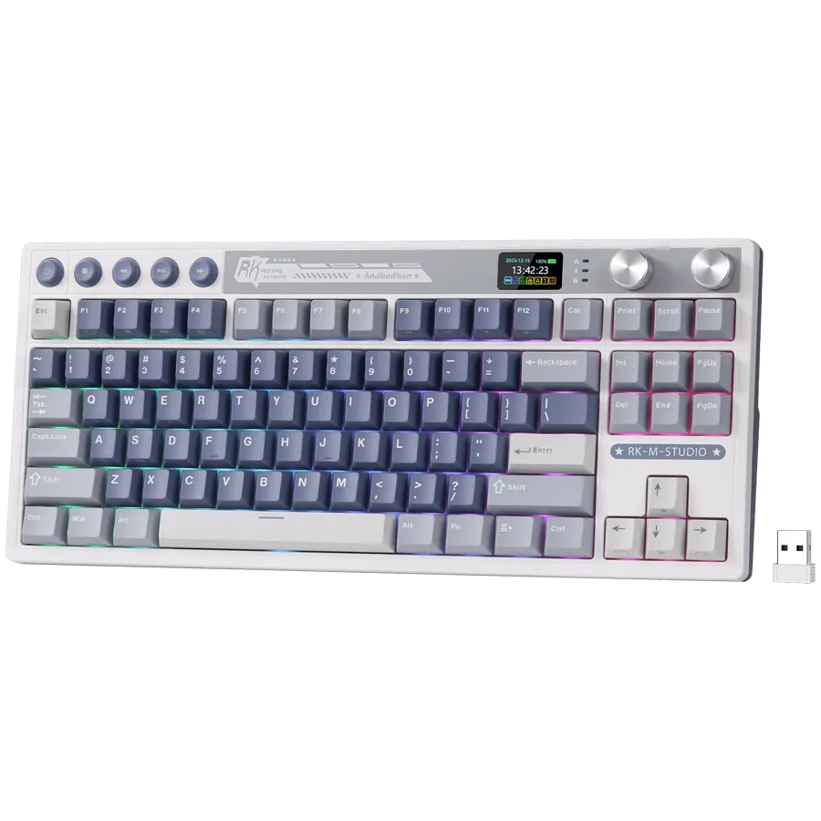 Геймърска клавиатура ROYAL KLUDGE RK M87 Ocean Blue Gaming Keyboard Cream switch - Image 2
