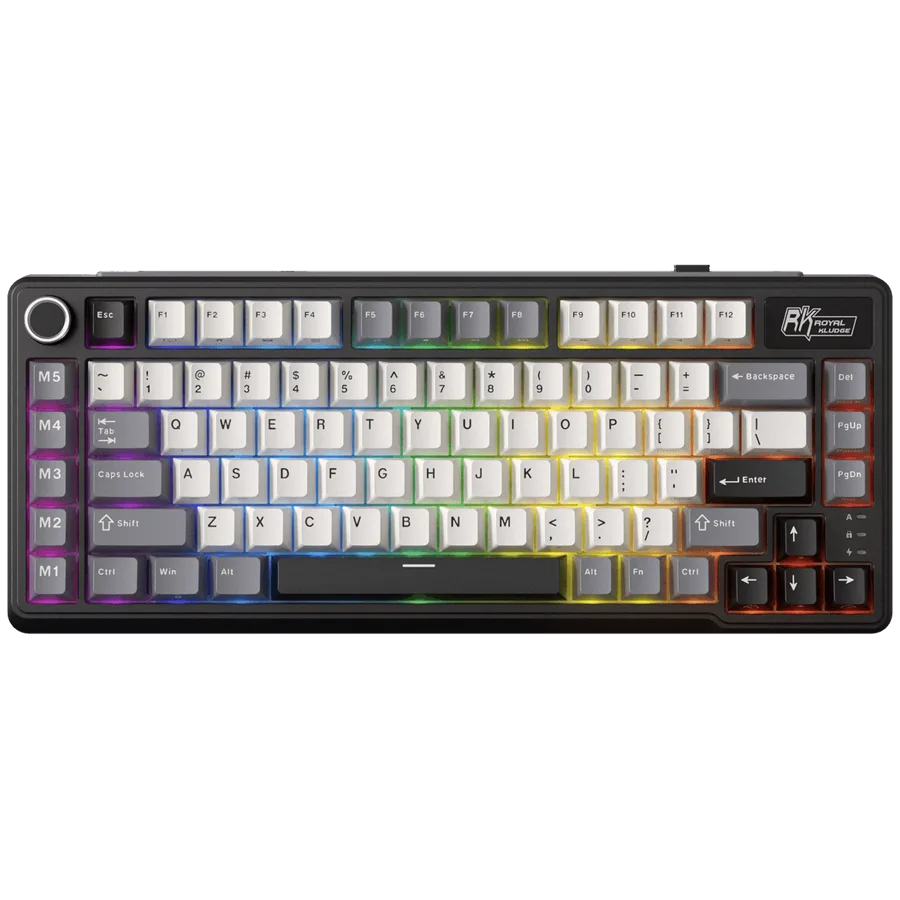 Геймърска клавиатура ROYAL KLUDGE RK L75 Knight Black Gaming Keyboard Cream