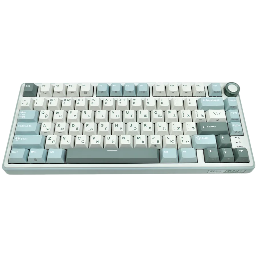 Геймърска клавиатура ROYAL KLUDGE R75 Sky Cyan Gaming Keyboard K silver switch
